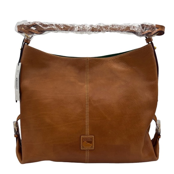 Dooney & Bourke Florentine Leather Twist Sac Shoulder Bag in Natural NEW - Picture 2 of 7